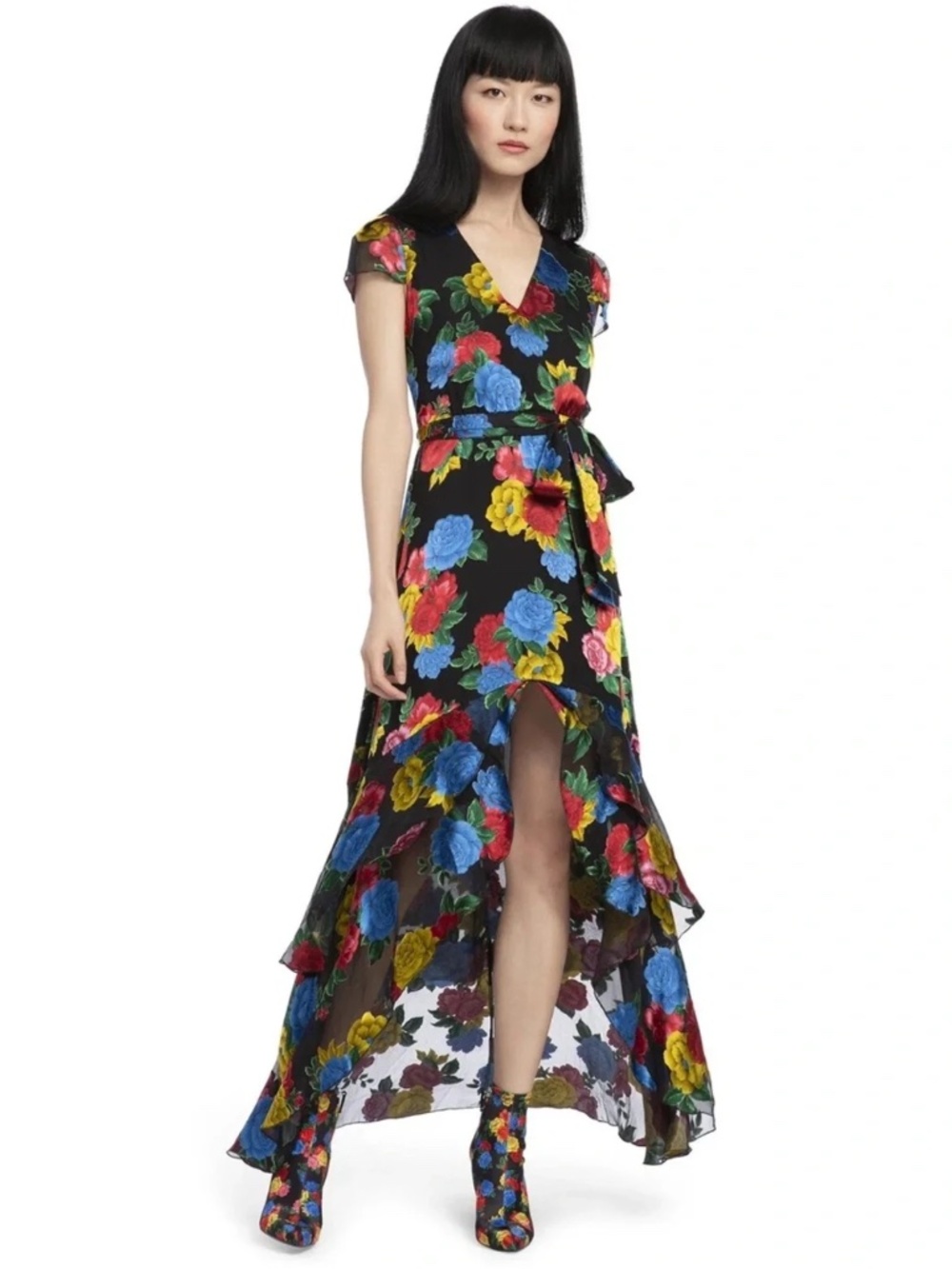Alice and Olivia Erica Floral Ruffle Dress Size 2